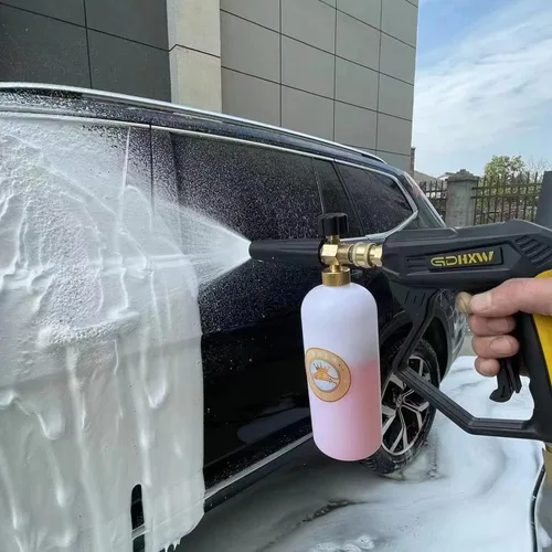 Vista 4 de GDHXW X-887 Pistola de lavado de alta presión con cañón de espuma 2 adaptadores 7 boquillas de lavado a presión, para lavado de autos