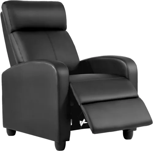 Vista 23 de BestMassage Silla reclinable con función de masaje de 2 puntos Cuero sintético marrón con soporte lumbar, empuje ajustable hacia atrás, PU