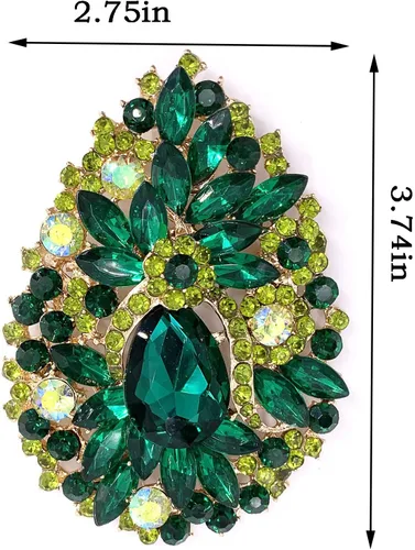 Vista 6 de LAXPICOL Broche de lágrima de cristal austríaco azul vintage para mujer