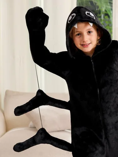 Vista 2 de Enterizo unisex de Halloween con capucha y cremallera, para niños de 4 a 12 años