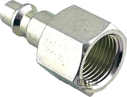 Vista 3 de All Tool Depot Acoplador NPT de 1/4" de conexión rápida de tipo industrial x 3/8" NPT enchufe de rosca hembra (paquete de 2)