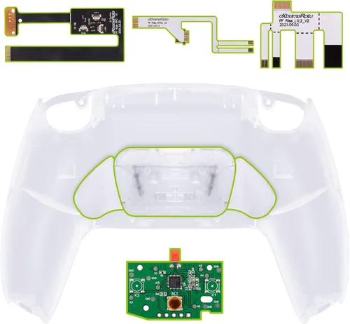 Vista 8 de eXtremeRate Panel táctil transparente transparente y kit de reposición de elevación programable compatible con el controlador ps5 BDM-010 y BDM-020