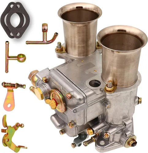 Vista 2 de NENKUTEN Carburador de 2 barriles para 45 DCOE Weber de 1.772 in de tiro lateral doble estrangulador Carb se adapta a Datsun 240/260/280Z MGB Toyota