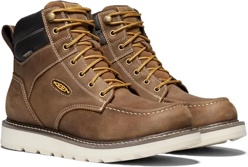 Vista 4 de KEEN Utility - Bota de trabajo impermeable de 6 pulgadas para hombre con puntera redonda y suave Cincinnati Bélgica/Sandshell