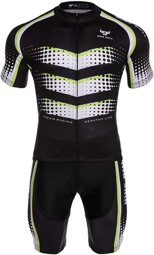 Vista 7 de Conjunto de camiseta de ciclismo para hombre, camiseta reflectante de secado rápido y pantalones cortos de ciclismo acolchados 3D