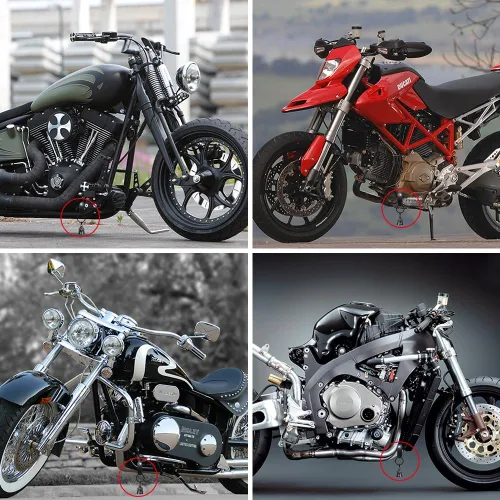 Vista 4 de Gremlin Bells for Motorcycles, Cross Guardian Angel Wings Motorcycle Bell Evil Eye Keychain