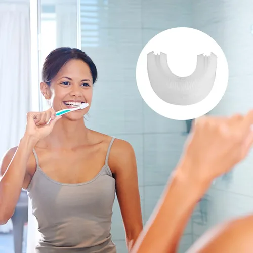 Vista 7 de 2 unids U en forma de cepillo de dientes cabeza de cepillo de dientes eléctrico automático cabeza de repuesto para accesorios