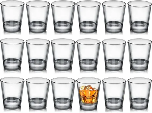 Vista 8 de OBTANIM Paquete de 6 vasos de chupito, 1.5 onzas, juego de vasos de chupito transparente con base pesada para bares, restaurantes, hogar