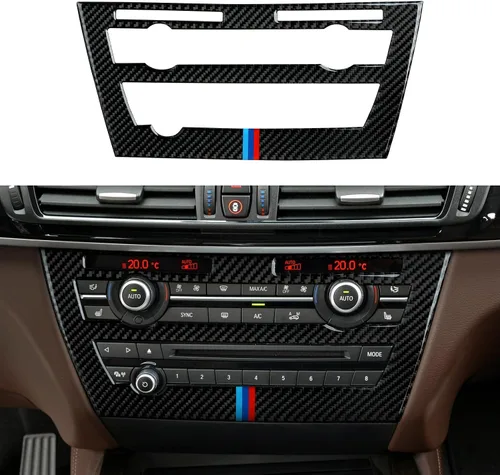 Vista 10 de Calcomanía de fibra de carbono para automóvil, compatible con BMW X5 X6 F15 F16 Accesorios interiores (negro)