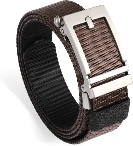 Vista 11 de SENDEFN Cinturones de trinquete de nailon para hombres, cinturón de tela de golf con hebilla ajustable automática jeans casuales