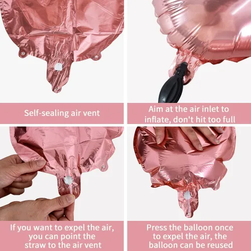 Vista 3 de TONIFUL Globos grandes de 40 pulgadas de oro rosa con la letra A, globos gigantes del alfabeto, globos grandes de Mylar para decoración de fiestas
