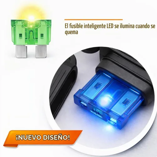 Vista 2 de MGI SpeedWare 60 piezas de fusibles de hoja LED surtido, brillo inteligente, 5 A, 10 A, 15 A, 20 A, 30 A, 40 A, ATO/ATC 12vDC de protección
