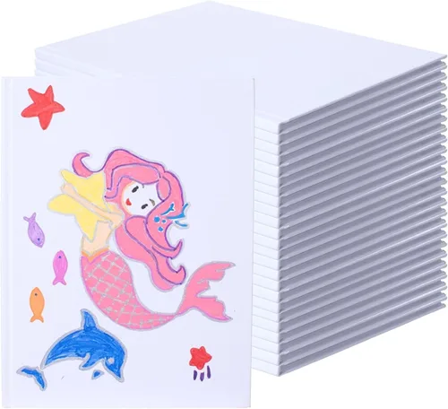 Vista 9 de 24 Pack Hardcover Blank Book,5x5 Inch Unlined Sketchbook Journal - 18 Sheets/36 Pages Each, Bulk Pack of White Hardcover Blank Books for Writing