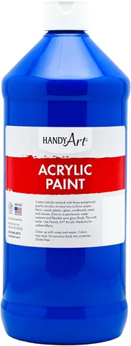 Vista 9 de Handy Art Pintura acrílica, juego de 12 colores, botellas de 16 onzas, acrílico líquido para estudiantes semibrillante, consistencia de flujo