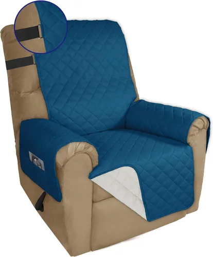 Vista 13 de PureFit Funda de sofá reversible resistente al agua, lavable a máquina, con espuma antideslizante y correa ajustable para perros, mascotas