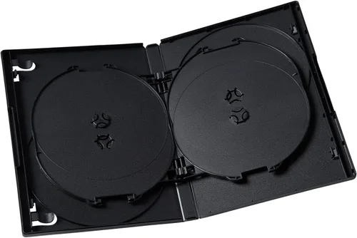 Vista 3 de Progo Funda premium para DVD de 6 discos de tamaño estándar de 0.551 in con funda transparente, solución de almacenamiento que ahorra espacio