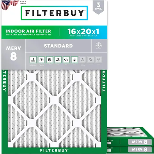 Vista 11 de Filterbuy Filtro de aire MERV 8 de 8 x 14 x 1 pulgadas para defensa contra el polvo y las alergias (paquete de 3), filtros electrostáticos plisados