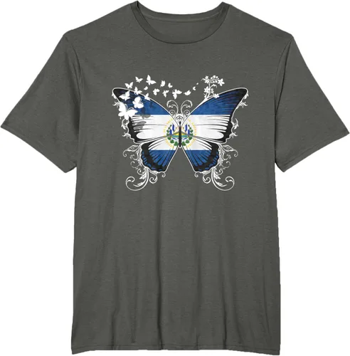 Vista 7 de Camiseta Salvadoreña Bandera El Salvador, Negro