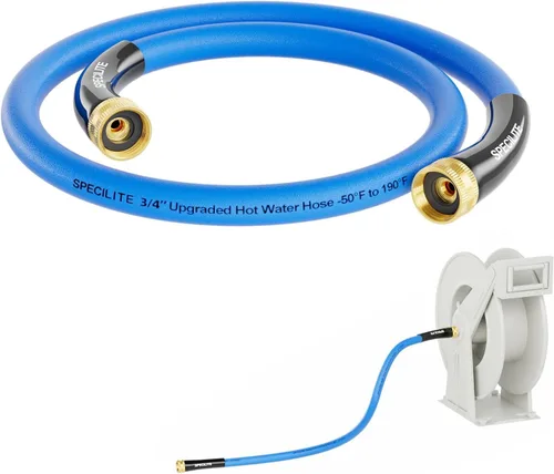 Vista 27 de SPECILITE Manguera de agua de jardín caliente/fría de 5 pies x 1 pulgada, -50 ℉ a 190 ℉, resistente, flexible, explosión de 605 psi, ligera, tubo