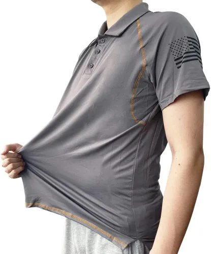 Vista 2 de HARGLESMAN Camisa polo de manga corta para hombre, secado rápido, ajuste de verano (S-3XL)
