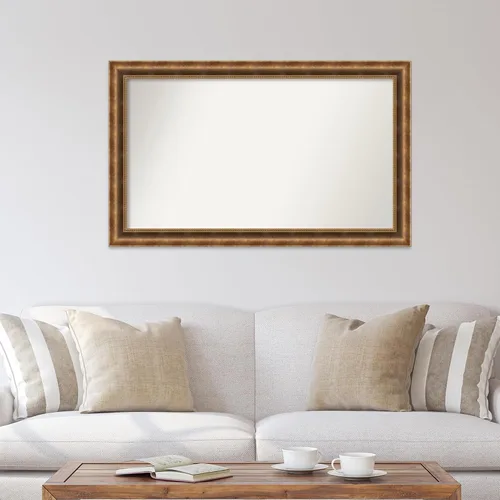 Vista 545 de Amanti Art Espejo de pared personalizado no biselado (25 x 25 pulgadas), marco de bronce acentuado, varios tamaños personalizados, espejo de baño