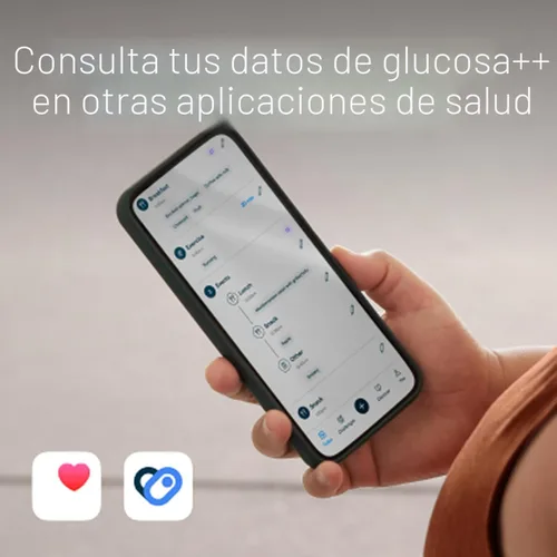 Vista 8 de Lingo Monitor Continuo de Glucosa (CGM) y Aplicación. Fabricado por Abbott. Conozca el impacto de lo que come. 1 biosensor Lingo dura hasta 14