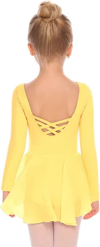 Vista 18 de Arshiner Vestido de ballet clásico de manga larga para niñas Negro