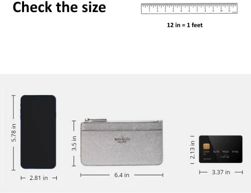 Vista 5 de Kate Spade - Cartera para mujer con diseño brillante en caja grande y delgada, con purpurina, Deep Nova