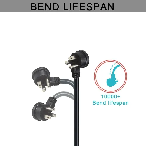 Vista 6 de Cable de alimentación universal para computadora, 6 pies/5.9 ft, NEMA 5-15P, enchufe plano a IEC 60320 C13, conector tipo ángulo izquierdo, cable