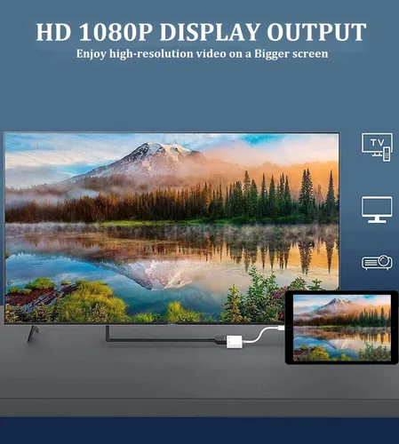 Vista 4 de Adaptador Lightning a HDMI, convertidor AV digital certificado MFi de Apple con puerto de carga, pantalla de sincronización de 1080P para iPhone