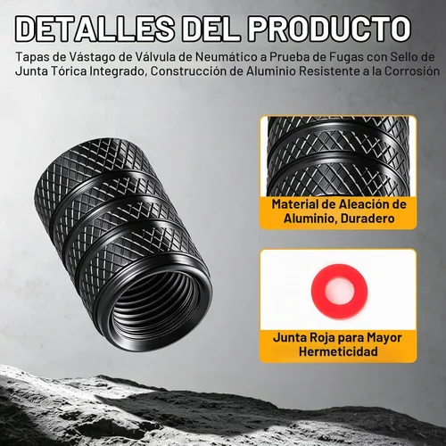 Vista 3 de SINGARO 12 tapas de vástago de válvula de neumático, accesorios exteriores de automóvil, cubierta de válvula de aleación de aluminio universal