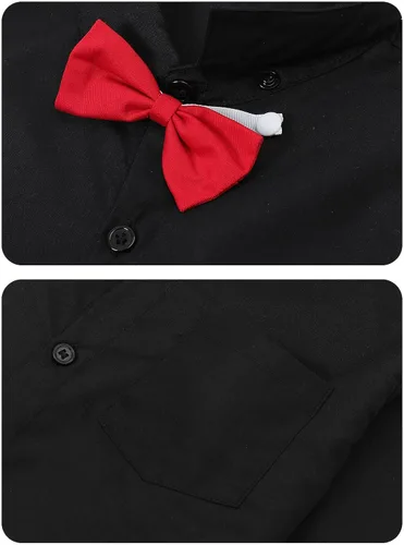 Vista 32 de A&J DESIGN Conjunto de ropa formal para niños pequeños con tirantes y tirantes