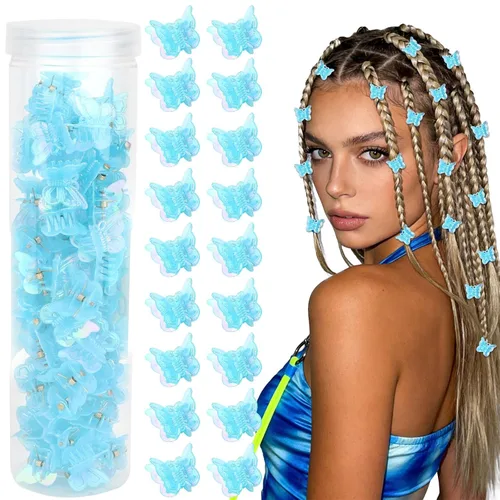 Vista 9 de YISSION 60 pinzas pequeñas de mariposa para el cabello (negro)