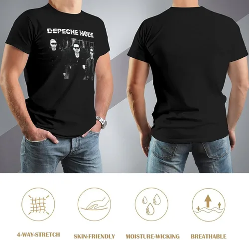 Vista 5 de Camiseta de algodón de moda con cuello redondo y manga corta para hombre