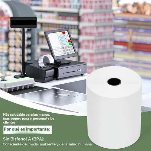 Vista 7 de Papel de impresora térmica de recibos POS de grado A de 3 1/8 pulgadas x 230 pies (32 rollos/caja)