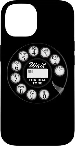 Vista 4 de Divertida caja del teléfono del dial rotatorio analógico retro retro negro lindo negro para el iPhone 17