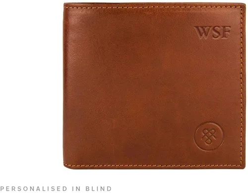 Vista 9 de Maxwell Scott - Cartera plegable de piel de lujo para hombre The Vittore Billetera clásica para recibos, Castaño Bronceado