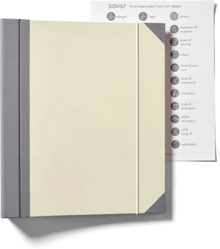 Vista 2 de Savor Carpeta de emergencia familiar de edición actualizada 2025™ Carpeta de archivos expandible de tela teñida personalizada para papeles