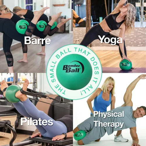 Vista 2 de La Pelota de Ejercicio Original de Pilates Pequeña de 9 Pulgadas para Abdominales, Core, Crunches y Espalda, Incluye 5 Videos en Streaming + DVD