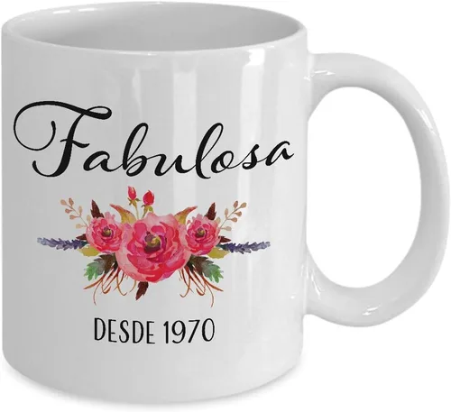 Vista 2 de Fabulosa Desde 1970 Cumpleaños 51 Mujer Decoracion - Taza De Café - 11oz