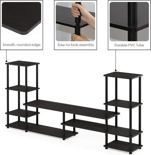 Vista 70 de Furinno 11191BK THE Centro de Entretenimiento Soporte para TV, Negro