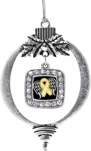 Vista 24 de Inspired Silver - Nana púrpura - Adorno de Navidad plateado - Adorno cuadrado para árbol de Navidad con circonita cúbica - Decoración colgante