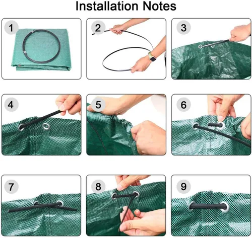 Vista 4 de IME Bolsa de hojas de césped reutilizable para jardinería, 272L, verde, 1 unidad