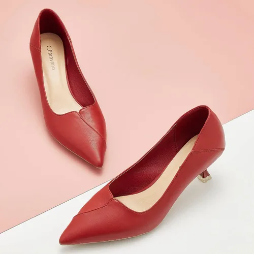 Vista 2 de C.Paravano Kitten Heels for Women I Women's Pumps I Women's Designer Pumps I Low Heels for Women I Women Short Heels I Stiletto Heels I Pointed Toe