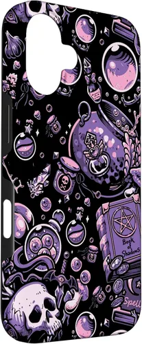 Vista 3 de Funda linda para iPhone 16 Witch's Essentials Pattern Witchy Design Halloween