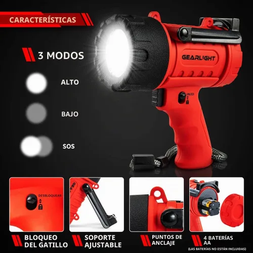 Vista 4 de GearLight - Linterna de proyector LED impermeable Watchman, alta en lúmenes AA para accesorios de campamento al aire libre, equipo de kayak marino