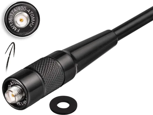 Vista 8 de Bingfu Antena de radio de doble banda VHF UHF 136-174MHz 400-470MHz Radio de dos vías Walkie Talkie Antena flexible de látigo SMA hembra para radios