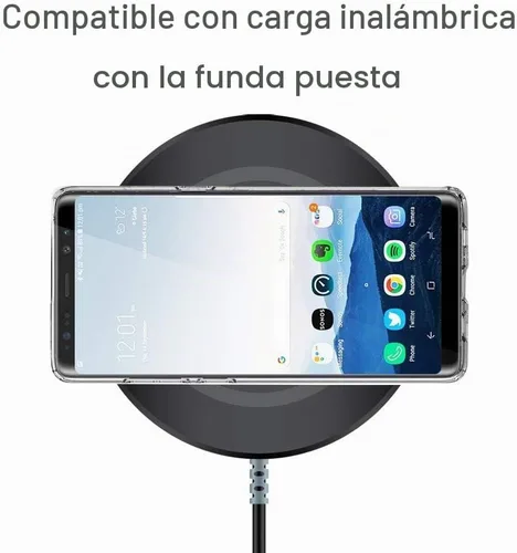 Vista 9 de Unov Funda para Galaxy Note 9 transparente con diseño en relieve, flor de Flower Blossom