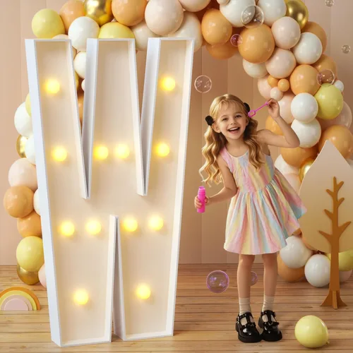 Vista 79 de imprsv Letras con luz para marquesina, letras de mosaico de 3 pies de alto con luz para decoración de baby shower, graduación, grandes