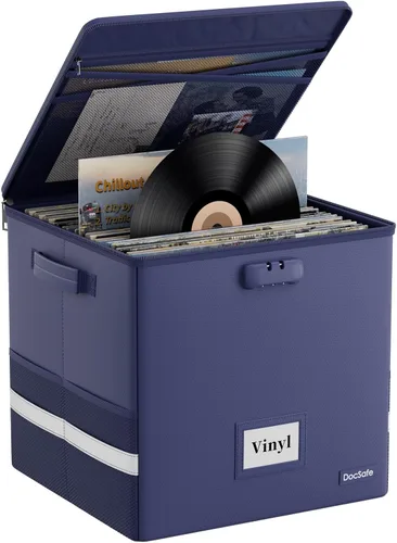 Vista 17 de DocSafe Fireproof Vinyl Record Storage Box with Lock, Beige, 13"x13"x13